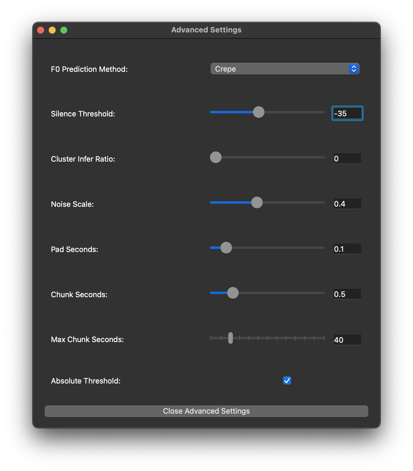 Advanced Settings